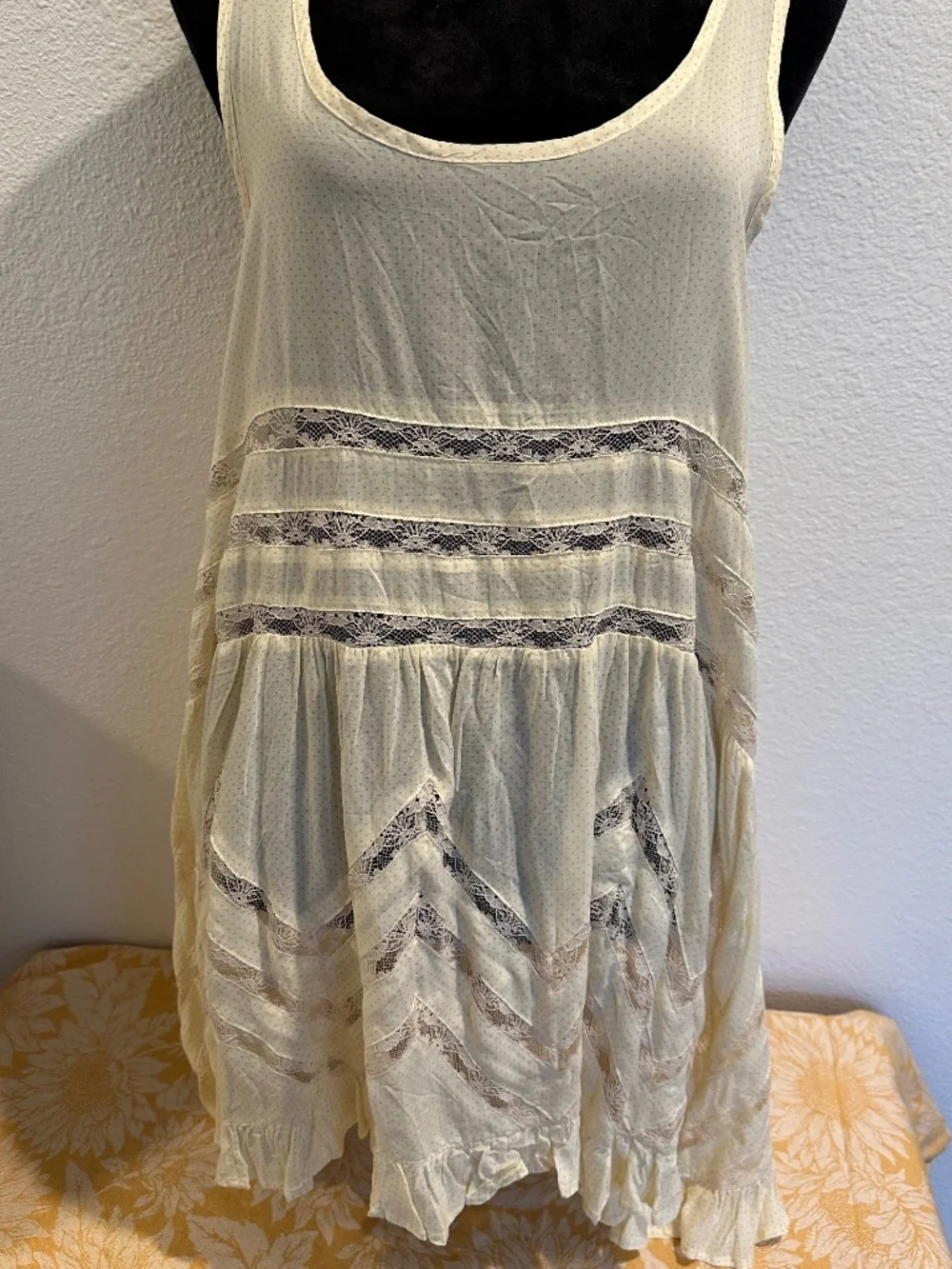 Free People Voile and Lace Polka DotTrapeze Mini. Size medium